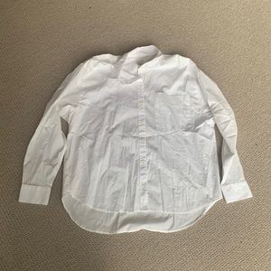 white womans button down